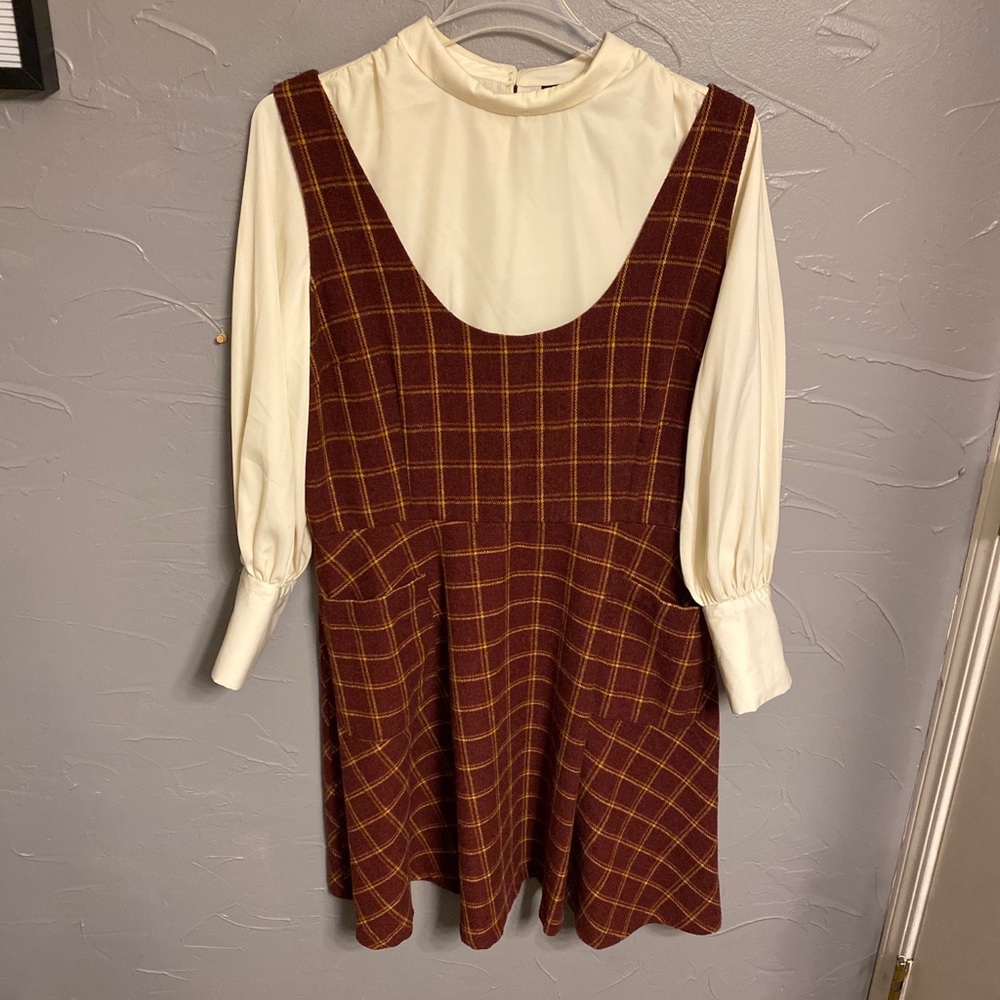 Lindy bop plaid jumper dress vintage inspired